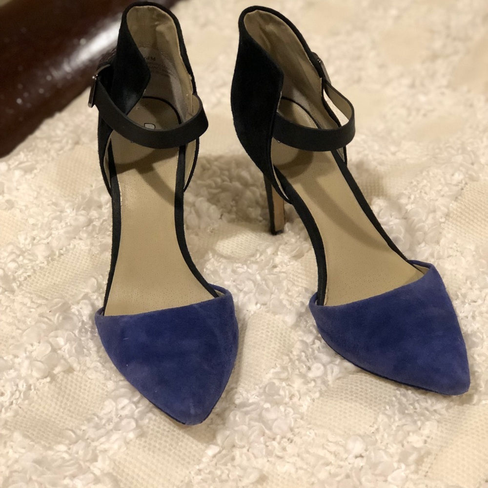 Brass Plum Black and Blue heels